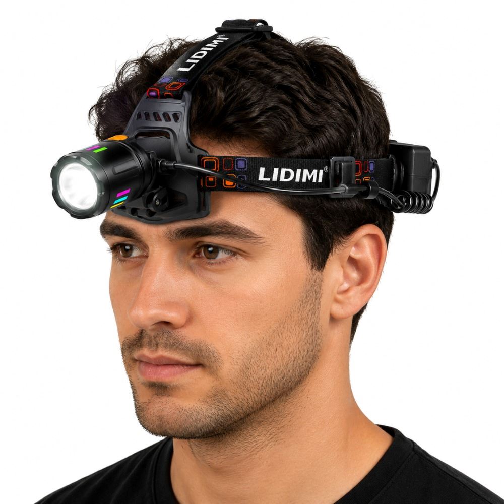 Linterna Cabeza Recargable Alta Potencia Lámpara Frontal
